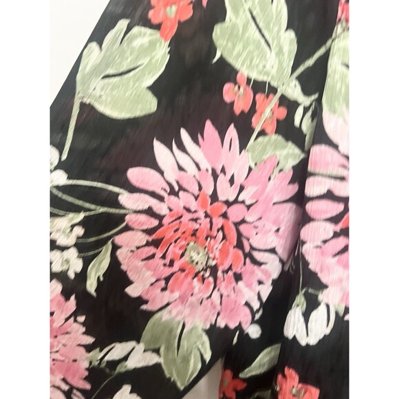 Draper James Black Floral Smocked Boxy Shirt Blouse Plus Size Size 1X XL Light - Picture 9 of 12